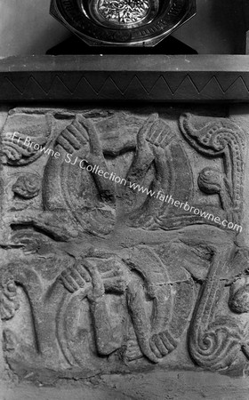 CARVED SLAB IN CHURCH